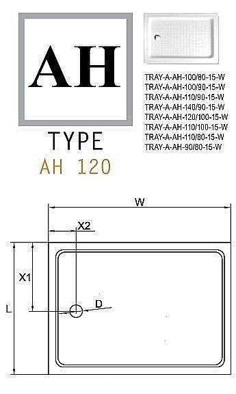 Душевой поддон Cezares TRAY-A-AH-15-W 110х90 купить в интернет-магазине Sanbest
