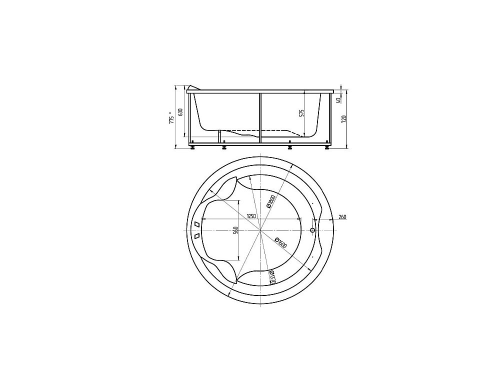Ванна Aquatek Аура 180х180 AUR180-0000033 белая купить в интернет-магазине Sanbest