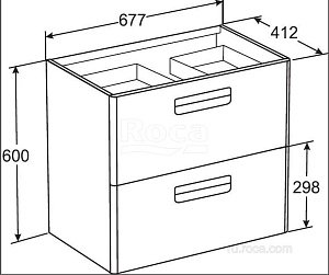 Тумба с раковиной Roca The Gap Original ZRU9302878 70 белый глянец для ванной в интернет-магазине Sanbest