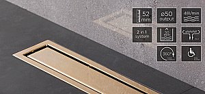 Душевой трап PESTAN Confluo Premium Line 550 золото купить в интернет-магазине Sanbest