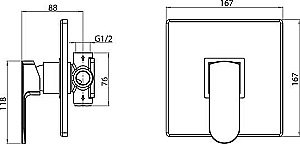 Смеситель для душа Elghansa Scarlett 3422225 хром купить в интернет-магазине сантехники Sanbest