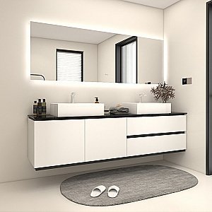 Комплект мебели с зеркалом Orans 60231800 180 белый глянцевый для ванной в интернет-магазине Sanbest