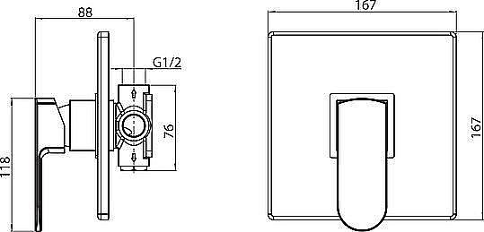 Смеситель для душа Elghansa Scarlett 3422225 хром купить в интернет-магазине сантехники Sanbest