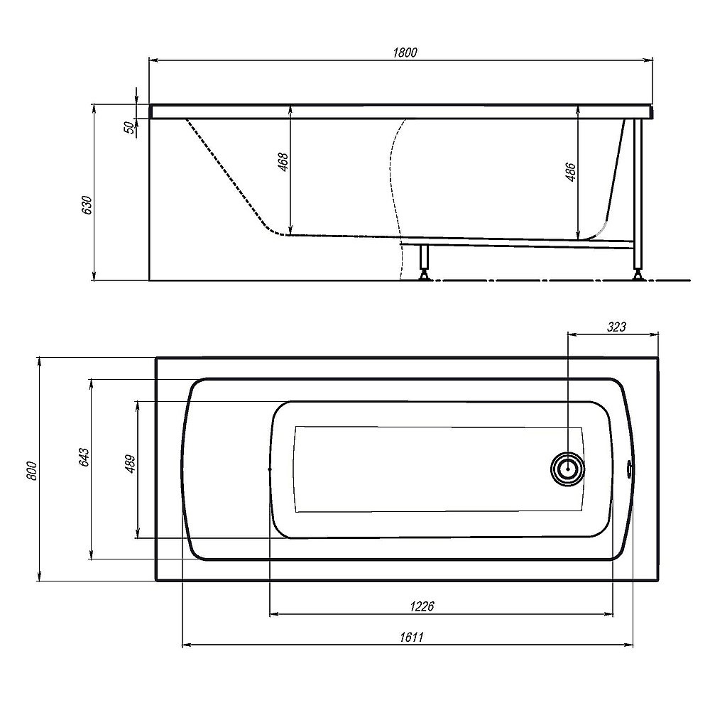 Ванна Alex Baitler GARDA 180х80 купить в интернет-магазине Sanbest