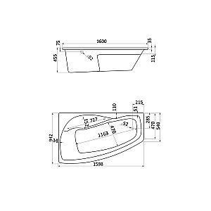 Ванна акриловая Santek Майорка 160x95 белая купить в интернет-магазине Sanbest