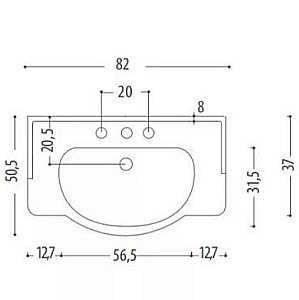 Тумба с раковиной Eban Eleonora 82 орех для ванной в интернет-магазине Sanbest