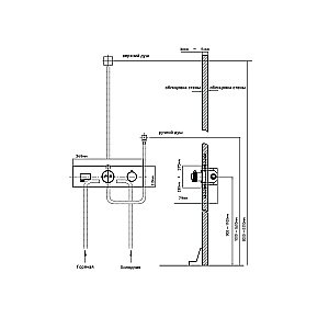 Душевая система Vincea Inspire VSFW-432TI2MB черная матовая купить в интернет-магазине сантехники Sanbest