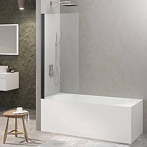 Шторка для ванны Berges RIVER S Black 900 065013 стекло прозрачное купить в интернет-магазине Sanbest