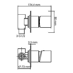 Смеситель для душа WasserKRAFT Elbe 7452 черный купить в интернет-магазине сантехники Sanbest