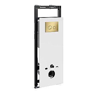 Инсталляция для унитаза WasserKraft Salm 27TLT.010.ME.WH.MG01 белая панель/кнопка золото матовое купить в интернет-магазине сантехники Sanbest