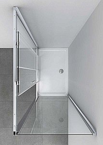 Душевой уголок Vincea Soft VSR-3SO9015CLGM 150x90 стекло прозрачное/профиль вороненая сталь купить в интернет-магазине Sanbest