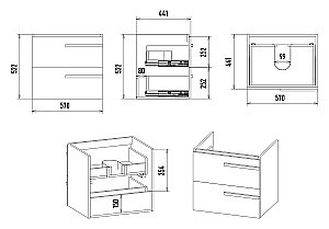 Тумба с раковиной Misty Ненси - 60 П-Нен-09060-012Я белая для ванной в интернет-магазине Sanbest