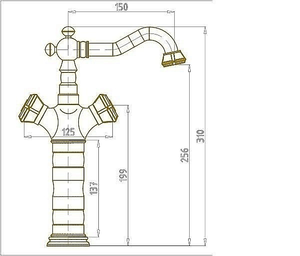 Смеситель для раковины Bronze De Luxe ROYAL 10219 купить в интернет-магазине сантехники Sanbest