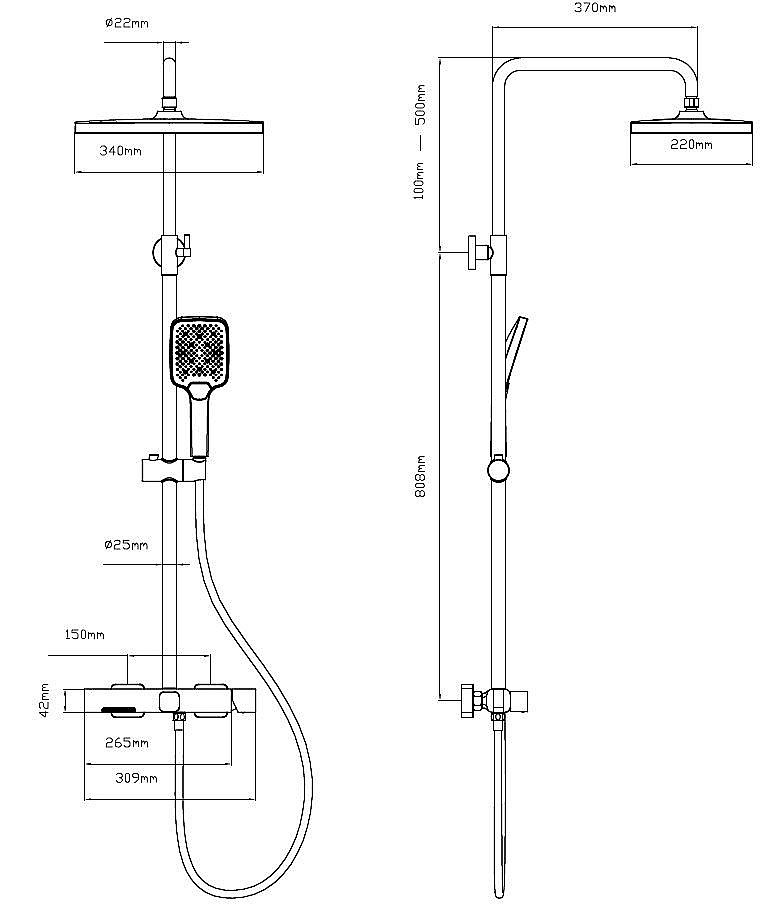 Душевая система Vincea Core VSFS-4CO1CH хром купить в интернет-магазине сантехники Sanbest