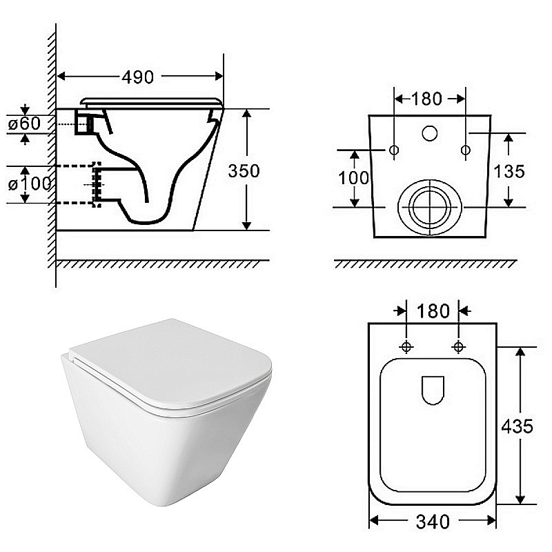 Инсталляция для унитаза Azario AZ-8010-1000 купить в интернет-магазине сантехники Sanbest