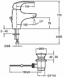 Смеситель для раковины Jacob Delafon Nateo E72250-CP купить в интернет-магазине сантехники Sanbest