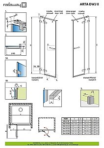 Душевая дверь Radaway Arta DWJ II 120 купить в интернет-магазине Sanbest