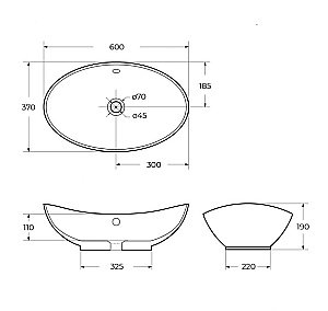Раковина накладная BelBagno 60 BB1087 белая купить в интернет-магазине Sanbest