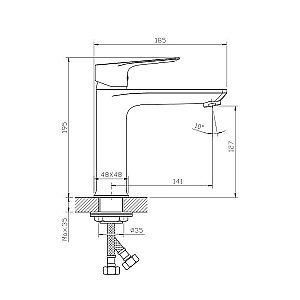 Смеситель для раковины Rossinka RS27-13 купить в интернет-магазине сантехники Sanbest
