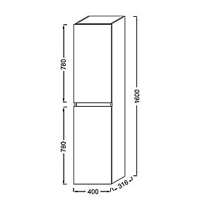 Пенал Jacob Delafon Tolbiac EB2385-E75 40 Дуб Давос натуральный для ванной в интернет-магазине сантехники Sanbest