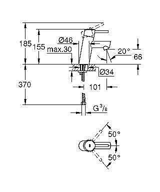 Смеситель для раковины Grohe Concetto 3224010E купить в интернет-магазине сантехники Sanbest