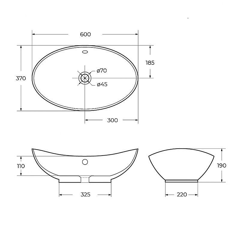 Раковина накладная BelBagno 60 BB1087 белая купить в интернет-магазине Sanbest