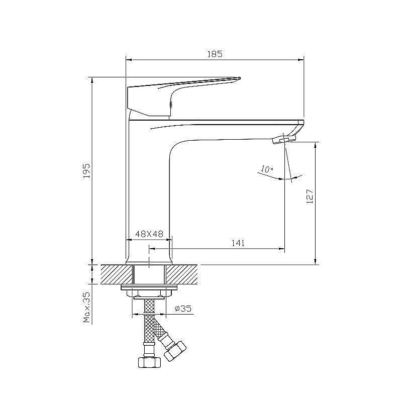 Смеситель для раковины Rossinka RS27-13 купить в интернет-магазине сантехники Sanbest