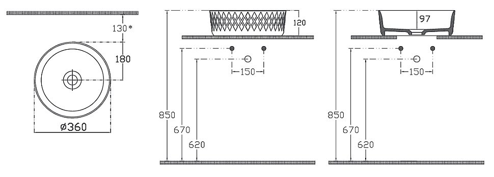 Раковина ISVEA Davanti 36 10NF67036SV-2P изумрудный матовый купить в интернет-магазине Sanbest