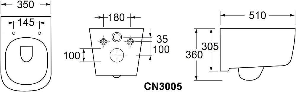 Подвесное биде Ceramica Nova New Day CN3006 купить в интернет-магазине Sanbest