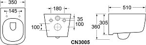 Подвесное биде Ceramica Nova New Day CN3006 купить в интернет-магазине Sanbest