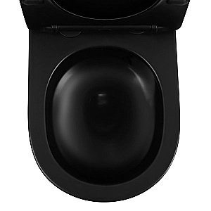 Унитаз подвесной Abber Bequem AC1102TMB черный матовый, с крышкой микролифт, безободковый, слив-торнадо купить в интернет-магазине Sanbest