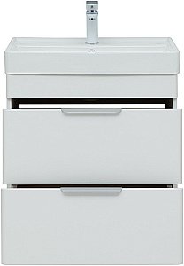 Тумба с раковиной Aquanet Ирис new 60 напольная белый глянец для ванной в интернет-магазине Sanbest