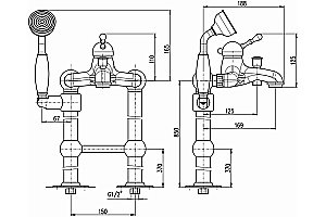 Смеситель для ванны RAV-Slezak LABE L550.5/2CMAT черный купить в интернет-магазине сантехники Sanbest
