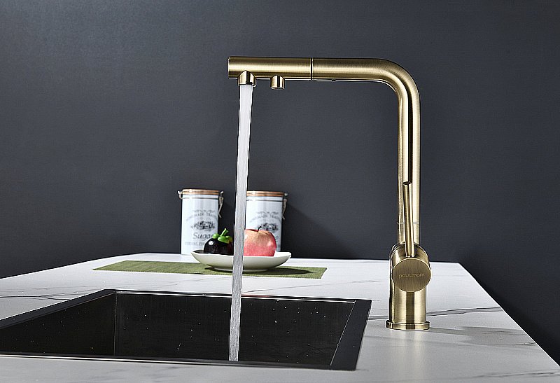 Смеситель для кухни Paulmark Serpentine Se213222-BR бронза купить в интернет-магазине сантехники Sanbest