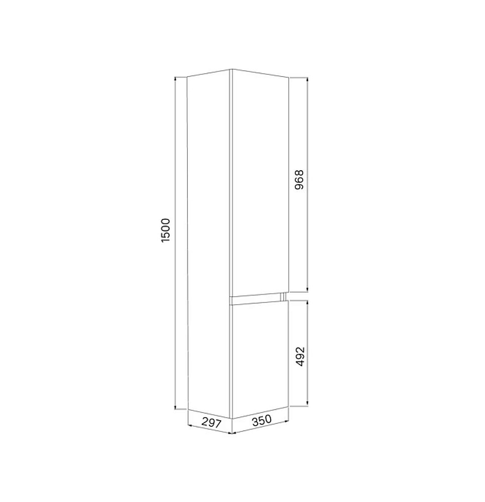 Пенал Iddis Zodiac ZOD35W0i97 белый матовый для ванной в интернет-магазине сантехники Sanbest