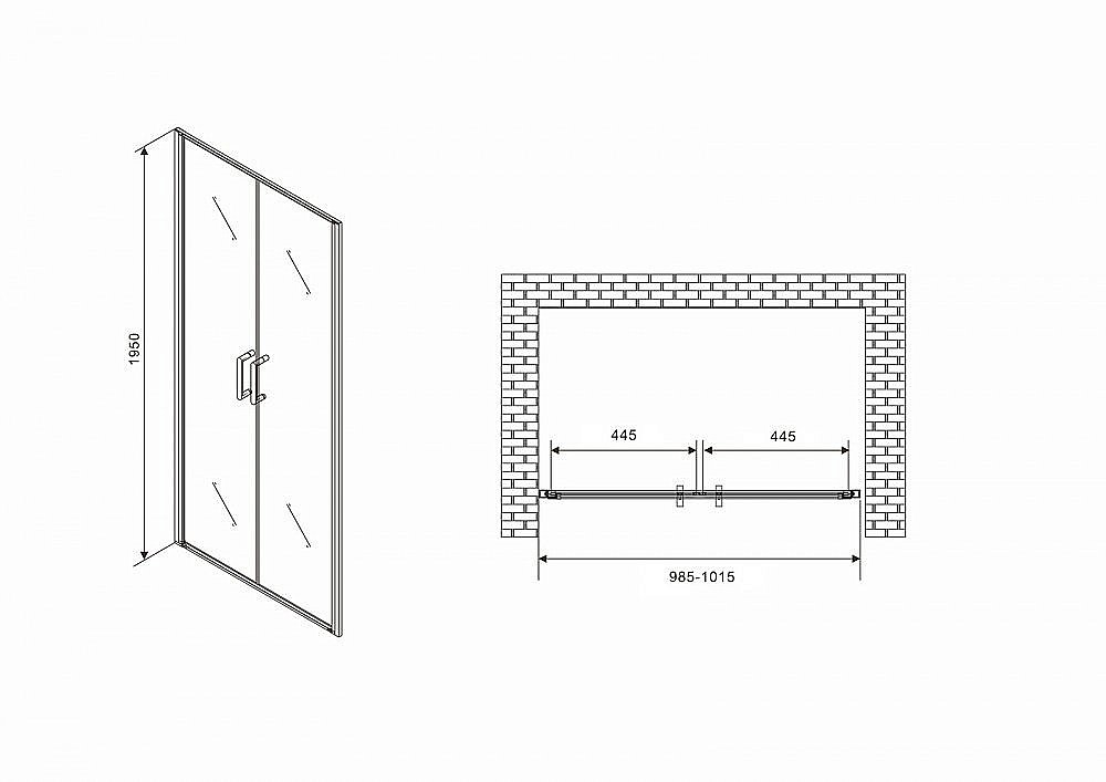 Душевая дверь Abber Sonnenstrand AG04100C 100 купить в интернет-магазине Sanbest