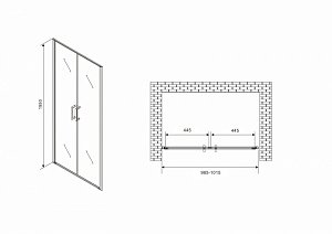 Душевая дверь Abber Sonnenstrand AG04100C 100 купить в интернет-магазине Sanbest