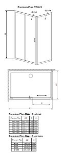 Душевой уголок Radaway Premium Plus DWJ+S 130x75 купить в интернет-магазине Sanbest