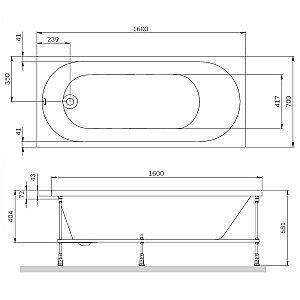 Ванна акриловая AM.PM X-Joy W94A-160-070W-A1 160x70 купить в интернет-магазине Sanbest