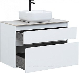 Тумба с раковиной Aquanet Nova Lite 90 белый (2 ящика) для ванной в интернет-магазине Sanbest
