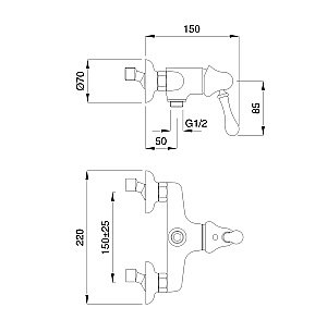 Смеситель для душа Migliore Maya ML.MAY-8938.DO золото купить в интернет-магазине сантехники Sanbest