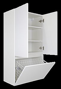 Шкаф подвесной с Б/К Misty Амур 60 Э-Ам08060-012Бк белый для ванной в интернет-магазине сантехники Sanbest