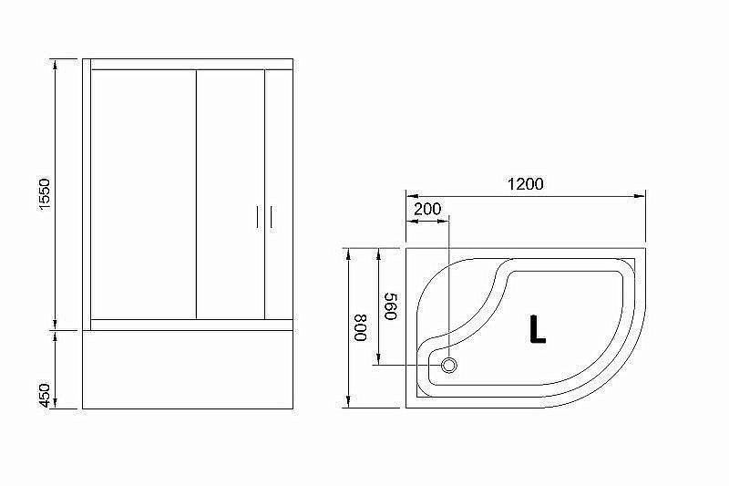 Душевой уголок Royal Bath RB8120BK-C 120х80 матовый купить в интернет-магазине Sanbest