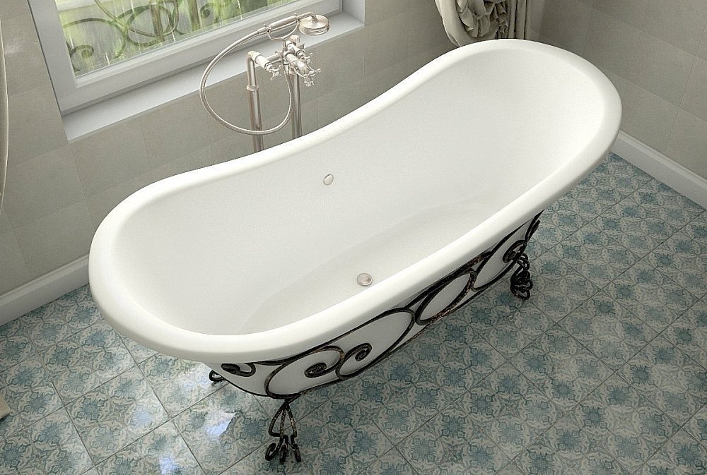 Ванна Эстет Бостон 180x74 цвет по RAL c блестками купить в интернет-магазине Sanbest