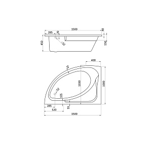 Ванна Santek Goa 150x100 купить в интернет-магазине Sanbest