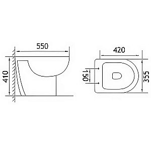 Унитаз подвесной Loranto Fredo CS-WH8005 безободковый, с сиденьем микролифт, белый купить в интернет-магазине Sanbest