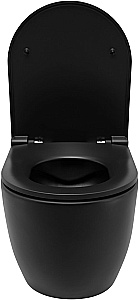 Унитаз приставной Allen Brau Reality 4.32004.31 черный матовый, безободковый, с крышкой микролифт купить в интернет-магазине Sanbest