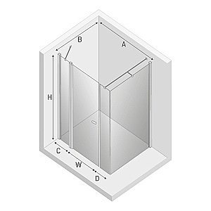 Душевой уголок NEW TRENDY NEW SOLEO K-0645 110x120 стекло прозрачное/профиль хром купить в интернет-магазине Sanbest