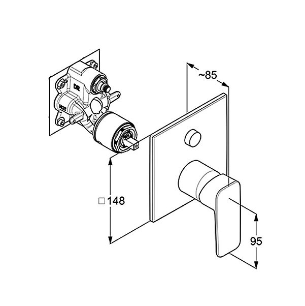 Смеситель для душа Kludi Pure&Style 407590575 хром купить в интернет-магазине сантехники Sanbest