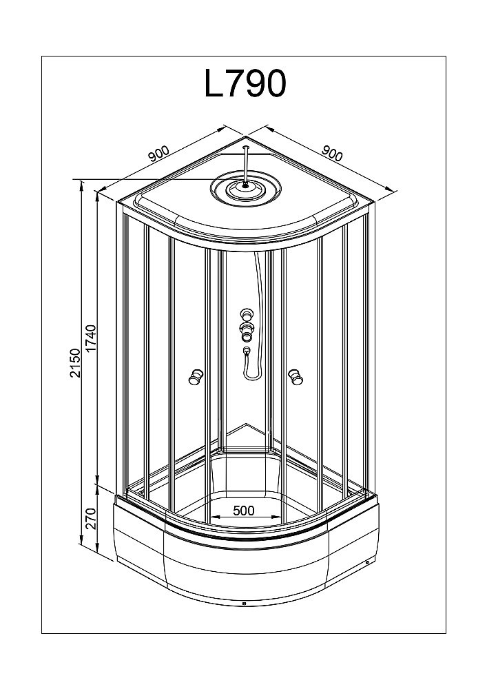 Душевая кабина DTO L 790 90х90 с электрикой купить в интернет-магазине Sanbest